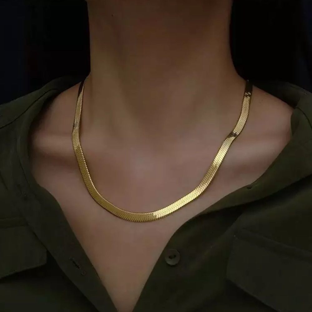 Gold Retro Rope Snake Choker Necklace NEW